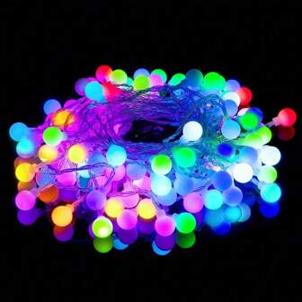 1 pieza 1,5M/3M/6M Luces de cadena LED de colores con decoración de globo blanco - Alimentadas por batería, a prueba de agua, para jardín al aire libre, Navidad, carpa de camping y decoración de fiesta