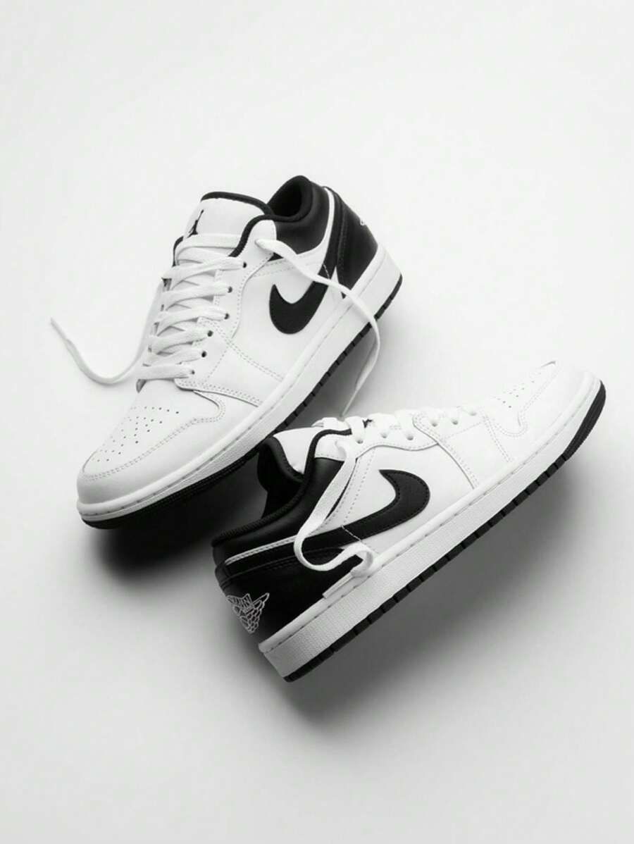 Nike Air Jordan 1 Low White Black Reverse Panda 553558-132 Men's Fashion Sneaker New - 黑與白 - 查看 1