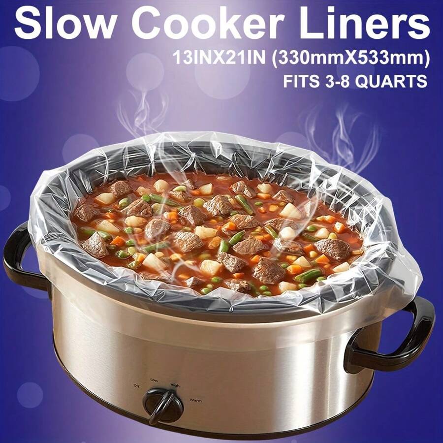 Forro Premium para Panela de Cozimento Lento - Sacos Impermeáveis Extra Espessos para Panela de Pressão - Ideal para Panelas de 3QT a 8QT, Fácil Limpeza para Cozinheiros Ocupados, Acessórios, Eletrodomésticos, Utensílios, Ferramentas, Cozinha de Natal