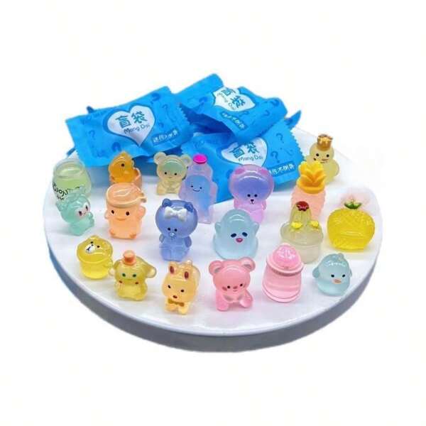 Glow-In-The-Dark Blind Bag Miniature Animal Model Toys, Realistic Decorative Figurine Gift,Dollhouse Miniature,Miniture,Lucky Packet Toys