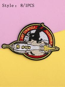 14pcs Astronaut & Planet Polyester Embroidered Patches, Multiseason Apparel & Accessory DIY Summer, School