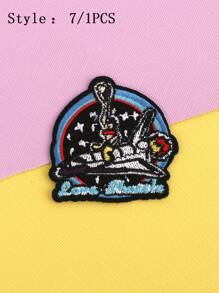 14pcs Astronaut & Planet Polyester Embroidered Patches, Multiseason Apparel & Accessory DIY Summer, School