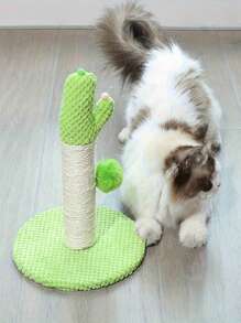 Juguete De Gato Arbol Trepador Rascador Para Cactus Almohadilla Para Rascar De Gato - Verde - Ver 3