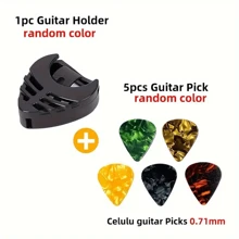 1pc Plastic ABS Adhesive Guitar Pick Holder + 5pcs Heart Shaped Guitar Picks,Guitar,Guitar Picks,Guitar Pick,Guitar,Guitar Accessories,Guitar Pick