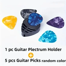 1pc Plastic ABS Adhesive Guitar Pick Holder + 5pcs Heart Shaped Guitar Picks,Guitar,Guitar Picks,Guitar Pick,Guitar,Guitar Accessories,Guitar Pick