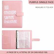Budget Binder Money Saving Wallet Notebook Planner Cash Organiser Envelope - Pink - View 7