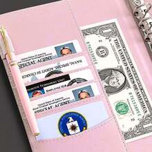 Budget Binder Money Saving Wallet Notebook Planner Cash Organiser Envelope - Pink - View 2