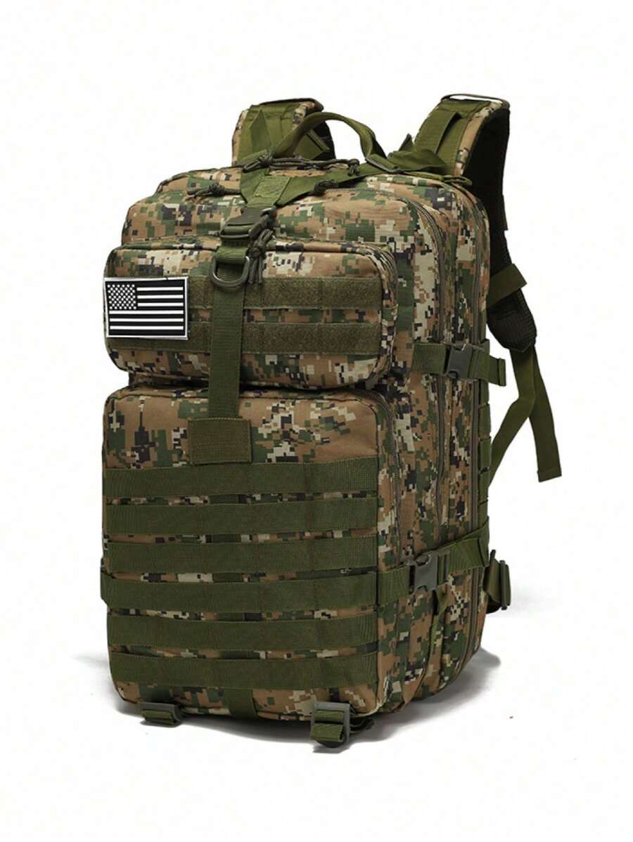 Backpack Tactical Bag Camping Reinforced 60 Liters Large Capacity Does Not Include Flag - xanh quân đội - Xem 1