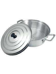Arrocera de aluminio con tapa de 30 cm. Ideal para cocina, resistente, práctica. - Gris Claro - Ver 4