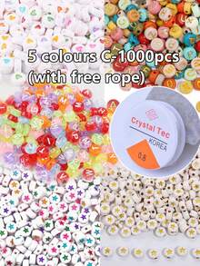 100/1000 piezas, Cuentas con letra para pulseras, Cuentas con letra para pulsera de la amistad, Cuentas con letra doradas de acrílico con forma de letra redonda, Cuentas con letra para hacer pulseras, collares y manualidades DIY, Cuentas con número para pulseras - Multicolor - Ver 14