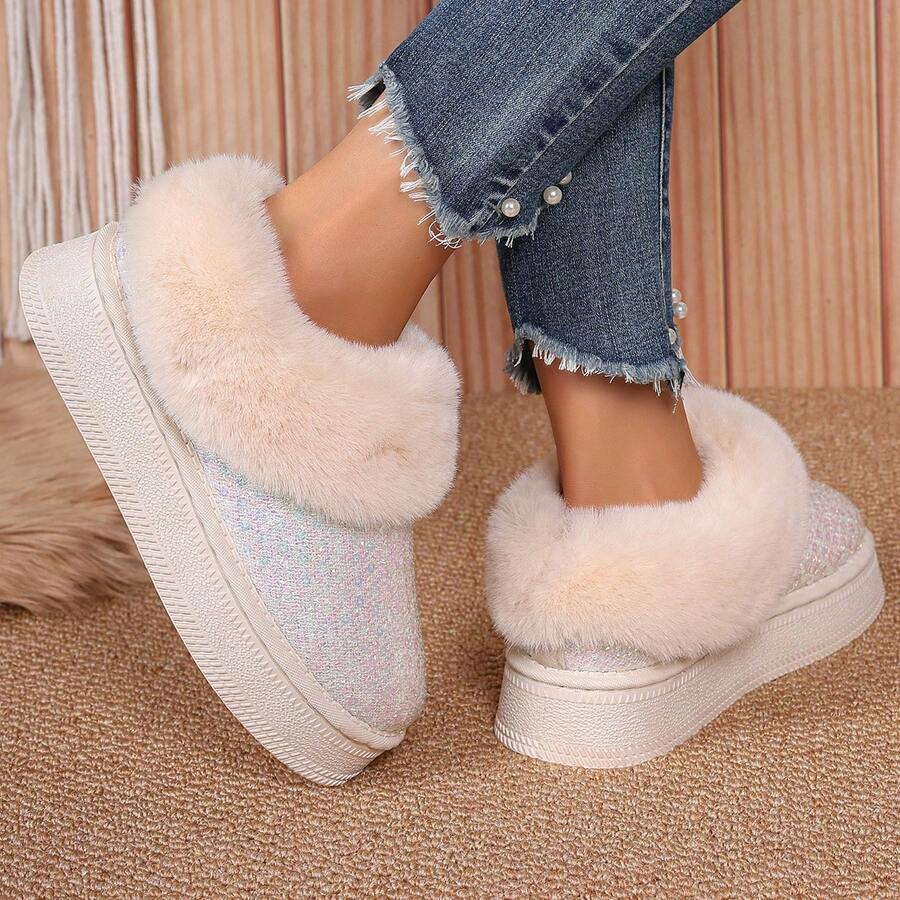 Women's Round Toe Warm Snow Boots, Versatile Winter 2024 SHEIN South