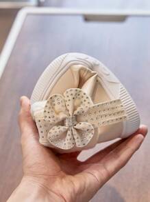 1双米色女童靴，新款秋冬婴儿冬鞋，小女孩鞋，儿童雪地靴，带绒里，防滑，保暖公主靴 - 米色 - 查看 12