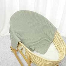 1pc Simple Knit Baby Blanket, Stroller Wrap, All Season Use Love Valentine - Mint Green - View 2