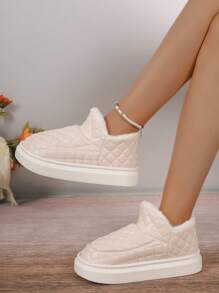 女士保暖防滑雪地靴 - 米色 - 查看 4