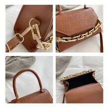 Leather Shoulder Bag With Luxury Party Crossbody Strap - Màu vàng - Xem 6