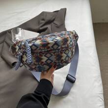 Unisex Waist Pack Crossbody Bag, Travel Hiking Running Fanny Pack, Fits Any Smartphone Wallet, Plaid Pattern, Fashion