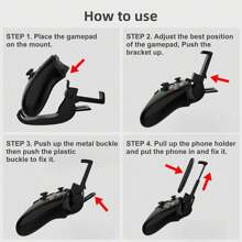 DOYO Smart Phones Mount Collapsible Bracket Hand Grip Stand Foldable Clip Holder For Xbo ONE S Slim Ones Gamepad Controller - Black - View 9