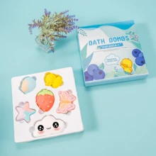 6pcs Sea Salt Bath Bombs, Including Cloud, Strawberry, Butterfly, Star, Shell, Duck Six Different Shapes, Experience Fun Bubble Bath - quantity - View 4
