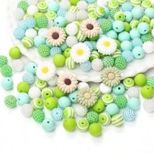 76pcs 12mm Small Daisy Flower Silicone Beads For DIY Jewelry Making Of Necklace, Bracelet, Keychain, Anti-Lost Wristband Valentines