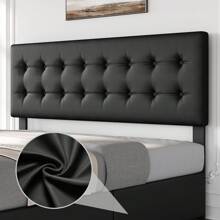 King/Queen/Full Size Bed Frame With 4 Storage Drawers And Headboard, Faux Leather Upholstered Platform Bed Frame With Wooden Slats Support, Button Tufted Design, No Box Spring Needed - Black - View 7