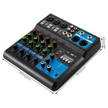 5-Channel Mixing Console Live Studio Audio DJ Mixer Sound Board USB Interface - Black and Blue(藍黑色) - 查看 10