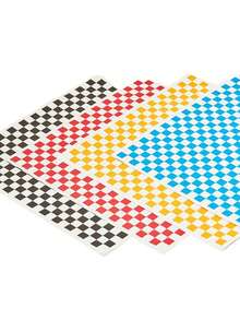 50 piezas Papel encerado a prueba de grasa con diseño cuadriculado creativo para restaurante, almohadilla para aperitivos, papel para envolver pan, pollo y otros - Multicolor - Ver 8