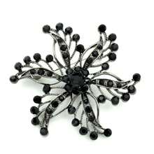 1 件镀铑银透明水钻水晶钻石婚礼胸针背包适合学校 - 彩色 - 查看 1