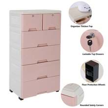 YUNRUX Drawer Storage Cabinet - Pink - View 10