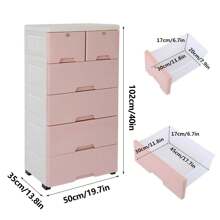 YUNRUX Drawer Storage Cabinet - Pink - View 2
