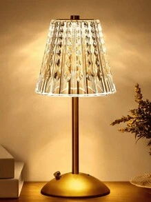USB 可充电电源三色可调光水晶台灯 LED 玫瑰灯钻石水晶灯，可充电触摸台灯床头灯，床头灯，卧室桌面台灯，客厅餐厅圣诞台灯 - 金色 - 查看 3