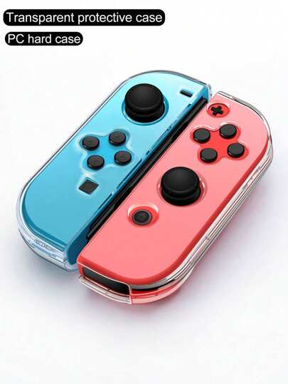 1set Clear Pc Protective Hard Shell Case Compatible With Switch Oled Console Joy-Con Controller