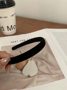 1件装女士简约黑色发带，宽发箍发夹复古法式风格，发带，发圈，发饰头带，家居，护肤发带头饰