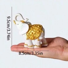 1pc Lucky Elephant Home Decoration Ornament,Cute Ornament, Home Living Room Bar Cafe Decor Ornament, Room Decor Tabletop Display Ornament - Multicolor - View 6