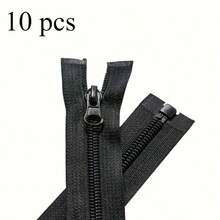 10 chiếc khóa kéo nhựa nylon nhiều màu 5, khóa kéo trượt đơn tự khóa, nhiều kích cỡ, trượt êm, phụ kiện may cho túi, đệm và túi xách - 10 chiếc màu đen - Xem 9