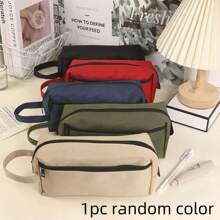 1 New Creative And Spacious High Look Pencil Case, Random Color Minimalist Multi-Layer Stationery Bag, Large Capacity, Beloved School Pencil Case Organization Bag