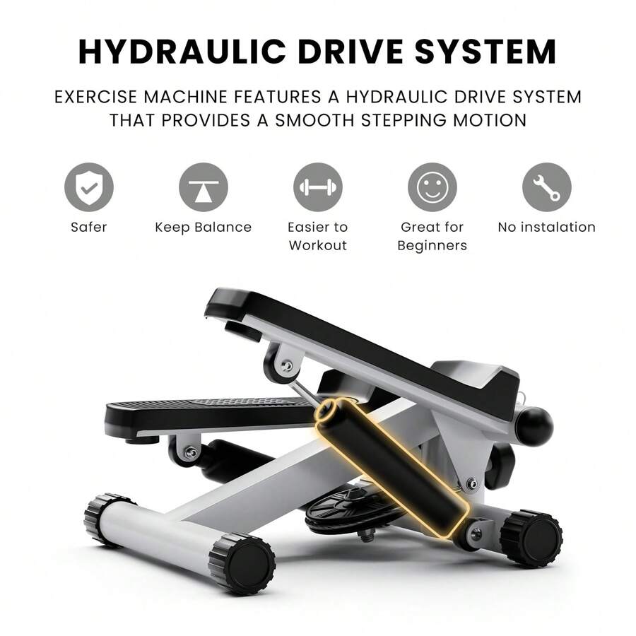 Mini Stepper Machine With Resistance Bands - Compact Stair Climber For Home Cardio (300LB Capacity)