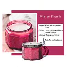 1 个八角形浮雕蜡烛罐，手工制作的大豆蜡八角形浮雕玻璃罐蜡烛，多种香味可供选择，适用于家居装饰、房间香薰、桌面装饰、节日和婚礼礼物