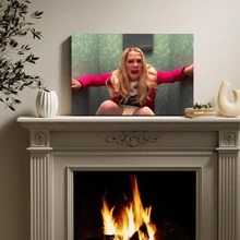 1Pc Framed Canvas Wall Art Poster Funny Bathroom Movie Wall Art White Chicks Movie Poster Retro Toilet Decor Humor Bathroom Wall Decor Toilet Sign Picture Posters Canvas Print - 黑色 - 查看 2