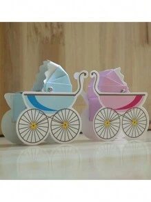 Set de 10 cajas de dulces con diseño de carroza para bautizo, , fiesta de cumpleaños, regalo - Multicolor - Ver 3