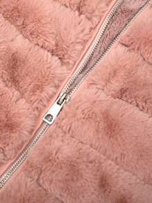 Risissida Damen Kapuzenjacke mit Kunstfell und Taschen - die perfekte Wahl für Herbst/Winter - Pink - Übersicht 10