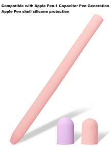 1pc Apple Pencil 1 Capacitive Pen Silicone Protective Cover (With 2 Pen Covers)