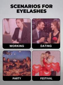 GROINNEYA 5 对浓密假睫毛仿貂皮睫毛 D 卷曲漫画眼睫毛自然浓密假睫毛旅行必备化妆工具 - 黑色 - 查看 9