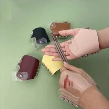 1 pieza Guante profesional de maquillaje de cuero natural, guantes funcionales de maquillaje, cómodos y de moda, herramientas de maquillaje, maquillaje, barato, decoración de habitación, tocador, viaje, dormitorio, accesorios de maquillaje, barato, rellenos de calcetines, maquillaje, herramientas de maquillaje, cosas baratas, regalos, regalos para mujeres, regalos de Navidad, sorteos, viaje, cosas baratas, artículos esenciales de viaje - Multicolor - Ver 6