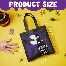 SYNCFUN 32 Non-Woven Halloween Tote Gift Bags Colorful, 6 Patterns Design Trick Or Treat Bags For Halloween Party Favor Supplies, Reusable Goody Candy Bag, Halloween Snacks Goodie Bags