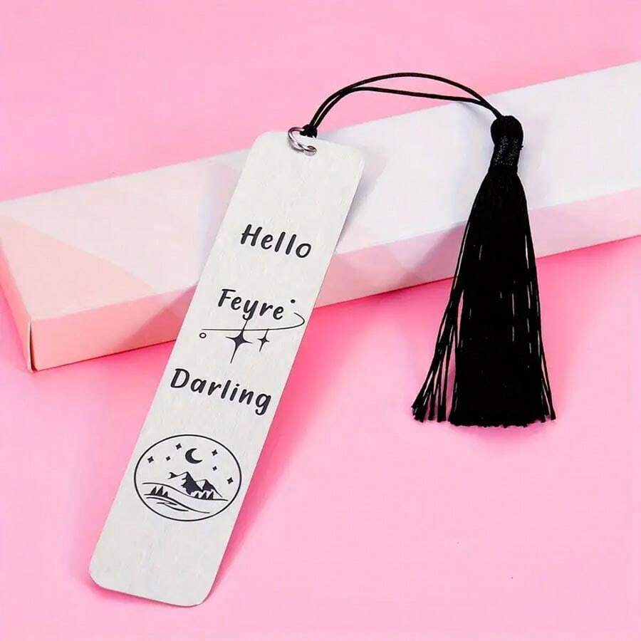 1 cái Dấu trang tua rua bằng thép không gỉ, Dấu trang kim loại đen sáng tạo, Quà tặng ngày lễ tình nhân/sinh nhật cho cặp đôi, bạn trai, bạn gái - Bạc - Xem 1