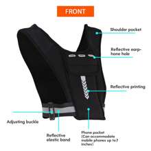 Mochila de corrida mini para homens e mulheres - refletiva, alta visibilidade de 360°, acomoda acessórios e qualquer iPhone, Android, iPad Mini - equipamento leve e ajustável para condicionamento físico, caminhada, ciclismo, trilhas e muito mais!