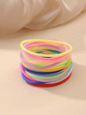 20/40/60/100pcs/Set Minimalist Glow-In-The-Dark Adjustable Boho Style Bracelets, Suitable For Unisex, Holiday, Rock Music Gifts