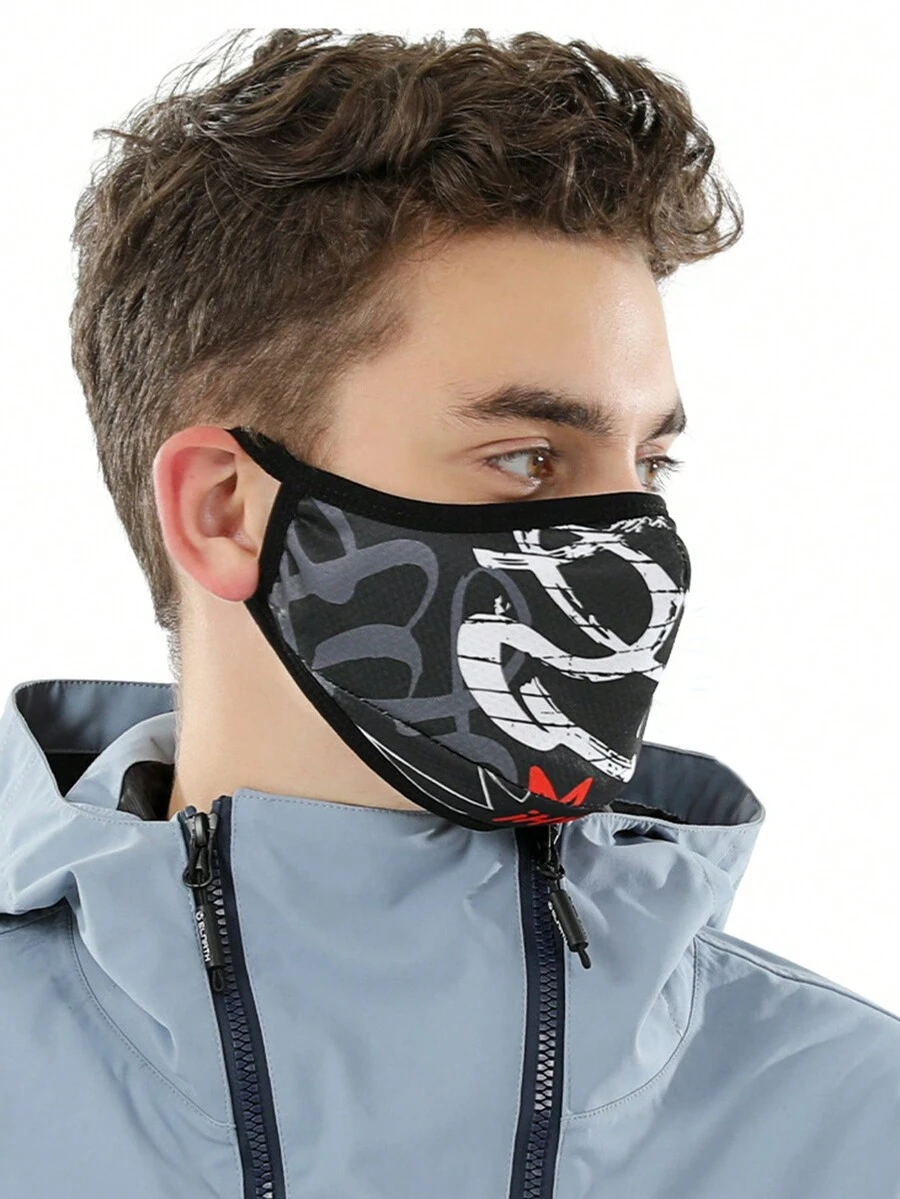 1 件男女通用拼色保暖口罩，防风户外面罩，舒适亲肤，适合秋冬季 - 彩色 - 查看 1