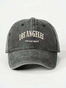 1 pieza Gorra de béisbol con bordado de Los Ángeles y lavado para mujer, sombrero casual con protección solar ajustable adecuado para primavera, otoño, viajes, playa y vacaciones, estilo Y2K para jóvenes en Halloween - gorra de béisbol - Ver 18