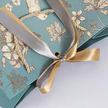 1pc Creative Holiday Gift Packaging Bag, Ribbon Bow Handle Paper Bag, Valentine's Day Gift Packaging Bag, Birthday Gift Bag, Christmas Valentine Day